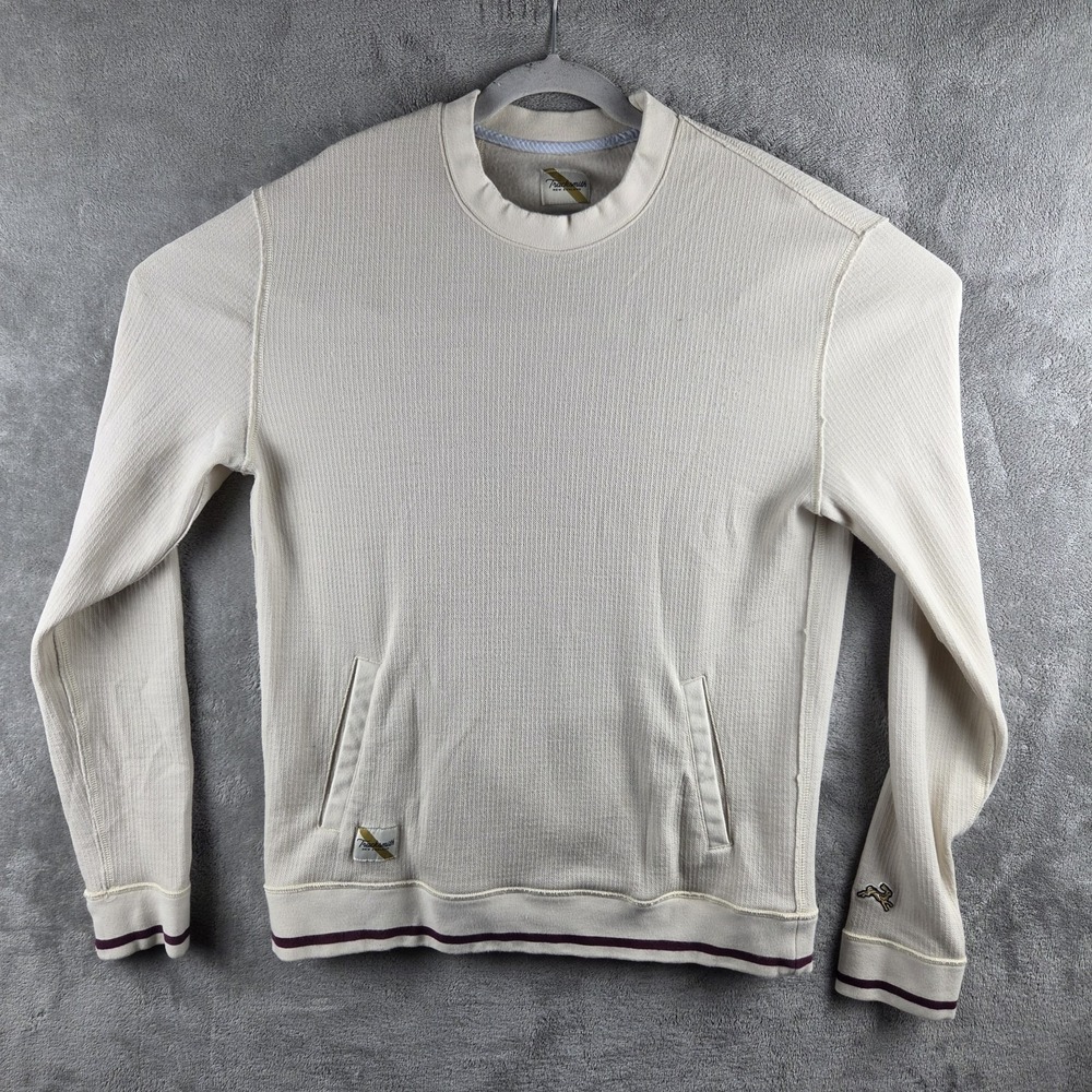 Tracksmith Emil Crewneck Merino Wool Blend Beige Sweatshirt Men Medium Running